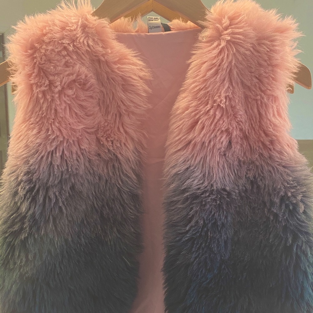 3pommes ombré faux fur vest